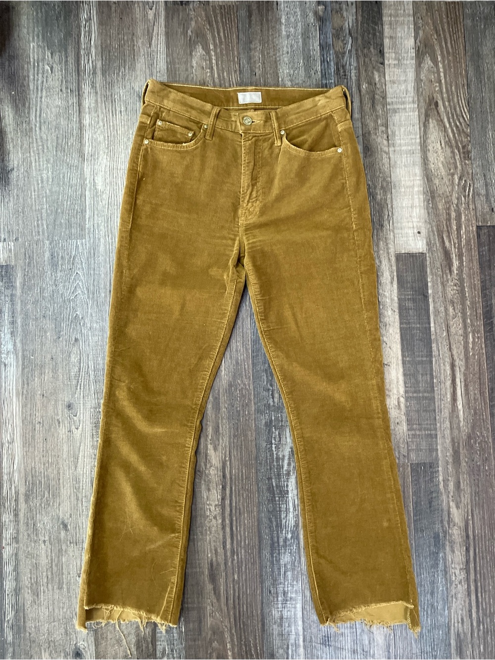 MOTHER Insider Crop Step Fray Corduroy Hopscotch Pants Size 26